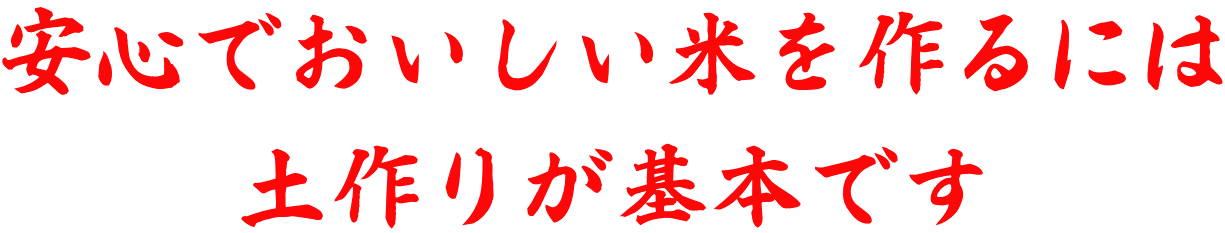 安心でおいしい米を作るには 土作りが基本です
